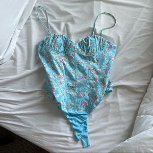 ZARA Size L Bodysuit Floral Bustier